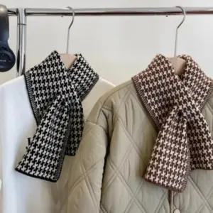 머플러 하운드투스 목도리 체크 겨울 짧은 끼우는 여자 끼우는목도리 커플 남자 [P25F]