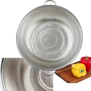 스테인레스 타공 양손잡이 38cm 원형 채반 펀칭볼 바구니 데치기 요리망 찌기 스텐망