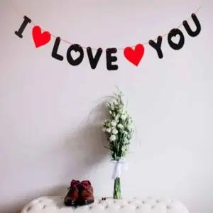 생일 파티 장식용 종이가랜드 I LOVE YOU 테마 가랜드