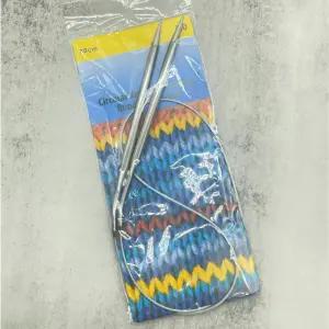 줄바늘 메탈 80cm 뜨개 도구 6mm 뜨기 스테인리스 대바늘 스텐