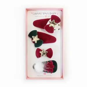 크리스마스 와인 헤어핀세트