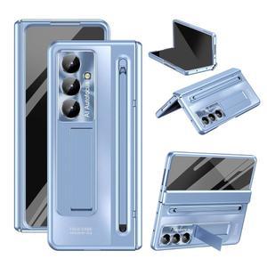 갤럭시 Z 폴드 내장 케이스, 메탈 & 전신 필프 보호 커버 펜, 7 프로텍터 케이스용 충격 휴대폰 스크린 방지 S 히든 호환되는 킥스탠드 케이스와