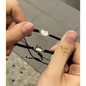 귀여운 고양이 팔찌 반지 우정팔찌 커플링 매듭팔찌 소원팔찌 레이어드 패션 끈팔찌 우정반지 반다나