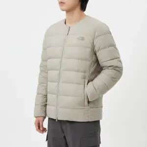 노스페이스 남성 포플러 다운 가디건 GRAYISH BEIG 눕시 자켓 롱 경량 패딩 국내매