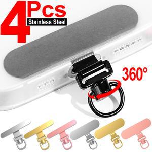 휴대폰 테더 탭 360 회전식 초박형 범용 스테인레스 스틸 전화 매는 밧줄 클립 금속 패치 분실 방지 스트랩 고정 가스켓