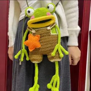 코바늘인형뜨기 손뜨개 인형 백 뜨개질 바디 큰 키트 개구리 입 패키지 크