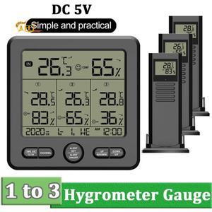 AEE7-기상 관측소 실내/실외 무선 센서 디지털 온도계 습도계 LED LCD 디스플레이