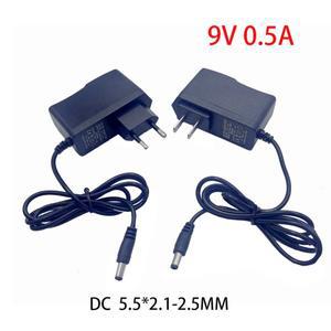 1PCS AC/DC 어댑터 DC 9V 0.5A 500ma AC 100-240V 변환기 전원 충전기 공급 장치 볼트 호환 EU 플러그