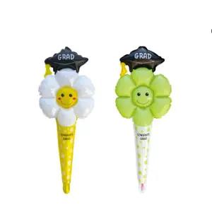 졸업풍선 졸업식 학사모 스마일 데이지 꽃풍선 꽃다발