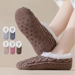 니트 털 두꺼운 수면 덧신 양말 두툼한 겨울 방한 버선 미끄럼방지