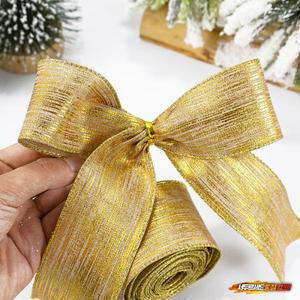 호환 5미터/롤 금색 은색 글리터 새틴 리본 공예 웨딩 케이크 선물 장식 오간자 DIY 리본 리본 크리스마스