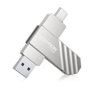 KOOTION 512GB USB C 플래시 드라이브 듀얼 드라이브, 1형 + A 3.2세대 1 메모리 스틱, 스위블 메탈 엄지 최대 450MB/s 15 / Android Phone 태블릿 노트북과 호환 가능