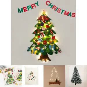 (그린) DIY 펠트 크리스마스 벽트리 전구포함 /학교/유치원/가정/DIY/인테리어/심플/트리/장식/벽/꾸미기