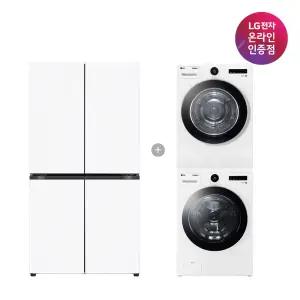 LG 디오스 오브제컬렉션 매직스페이스 냉장고 + LG 트롬 세탁기건조기 세트 (T875MHH111 + FX23WA-20WQ)