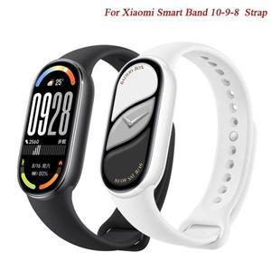 Xiaomi 스마트 밴드 10-NFC 스트랩 교체 miband10 팔찌 방수 실리콘 mi band 9-8 액세서리 용 스포츠 시계