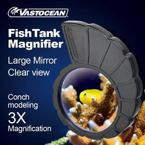 Vastocean 해양 수족관 보기 거울 3X 돋보기 조가비 모양의 대형 거울은 명확하게 강한 자기 모듈 빗을 볼