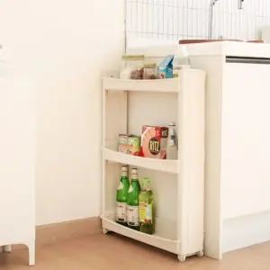 해피홈 이동식 트롤리 틈새 수납 선반 3단