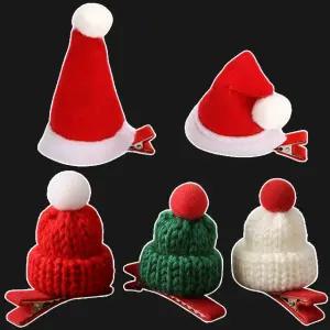 산타 모자 머리핀 삔 헤어핀 헤어 악세사리 루돌프 털모자 크리스마스 머리 장식
