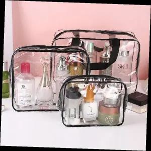 투명 화장품 파우치 여행용 세면용품 정리함 방수 비닐 수납가방 휴대용 토트백