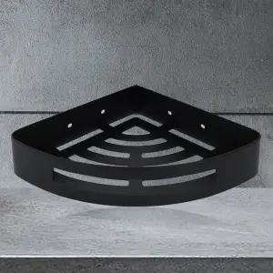 HLBATH 스텐레스 부착식 욕실 무타공 코너선반 블랙 코너선반 스텐레스선반