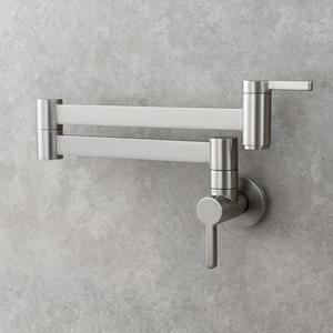 Ciencia 황동 주방 수도꼭지 냄비 필러 360 회전식 접이식 연장 이중 스윙 암 콜드 전용