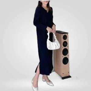 루즈핏 카라 니트 긴팔 롱 원피스 ar24303 88사이즈 임부복원피스 빅사이즈원피스