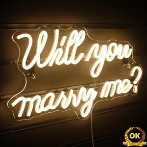 Will You Marry Me 네온 사인 문자 LED 조명 로맨틱 웨딩 결혼 파티 장식 프로포즈 룸 벽 아트 램프