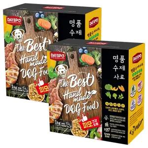 데이스포 명품 수제사료 녹황색식단 1kg 전견용 노령견 소프트 사료 X 2개