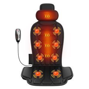 컴렉스 온열 진동 마사지 의자 패드, 8 모터 u2013 5가지 마사지 모드 및 조절 가능한 열 수준, 사무용 메모리 폼 백 마사지기 쿠션 또는 가정용 사용