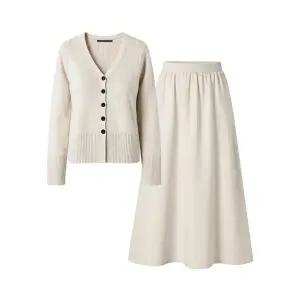 [미니멈 에브리데이]브이넥 니트 가디건 롱 스커트 셋업 EB4OW016D _P412052550