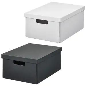 [이케아] FJADERHARV 피에데르하르브 수납상자+뚜껑 중형 25x35x16cm 정리함 수납박스 서류보관함