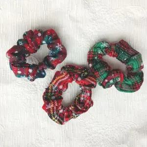 3컬러 크리스마스 헤어곱창 머리끈 머리고무줄 헤어밴드 소녀 꾸미기