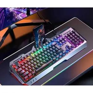 led 세트 게이밍 키보드 장비 변환 블루투스 블랙-무지개 무선 마우스 기계