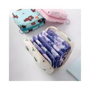 휴대용 생리대 파우치 휴대용 생리대 파우치 탐폰 방수 백 사각 메이크업