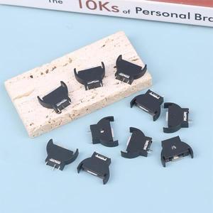 10개/세트 블랙 플라스틱 CR2032 배터리 홀더 수직 반원형 셀 코인 소켓 케이스 모듈 3V