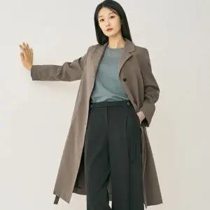 [하프클럽/지센]여성 벨티드 A라인 롱 바바리코트 LFCAN902_KH