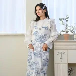 바리스타앞치마 앞치마 (블루) 해피니 식당앞치마 카페앞치마 디오레 앞치마