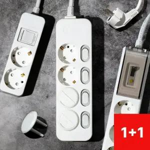 [1개+1개] 모노케어 안전 멀티탭 멀티콘센트 개별 접지 고용량 전기세절약 1구 2구 3구 4구 5구 6구