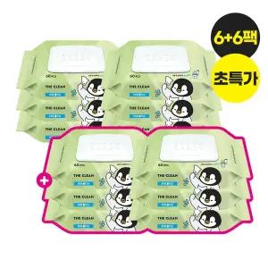 [유통기한26년3월] 슈퍼대디 미스터펭 더클린 비데티슈 온가족용 60매 6팩 캡형 X2 (12팩)