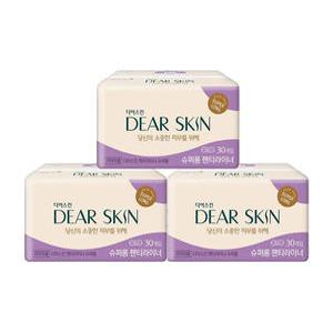 디어스킨 팬티라이너, 슈퍼롱, 30매, 3개