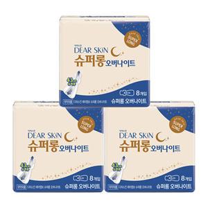 디어스킨 에어엠보 슈퍼롱 오버나이트, 8매, 3개
