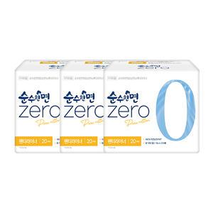 순수한면 제로 팬티라이너, 슈퍼롱, 20매, 3개