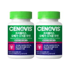 NEW 세노비스 트리플러스 멀티비타민 오메가3 이뮨 여성 80캡슐, 2개