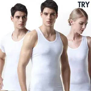 [15%행사]트라이 순면 사계절 런닝5매세트 /남성/나시/민소매/반팔/조끼/난닝구