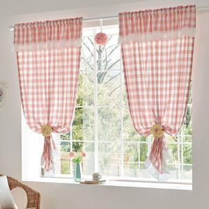 선염체크커튼 2P/ 원룸 창문커텐/ 거실창/ 큰방창/ 맞춤제작가능