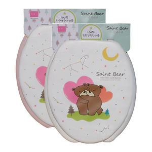 세인트베어 변기커버 (그레이/핑크) 중형 U자형 소프트 변기시트