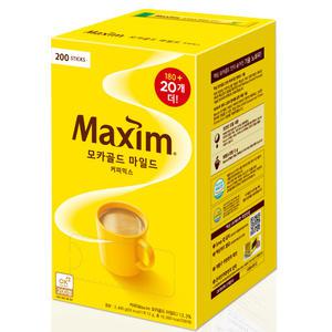 맥심 모카골드 마일드커피믹스 200개(180개+20개 더)