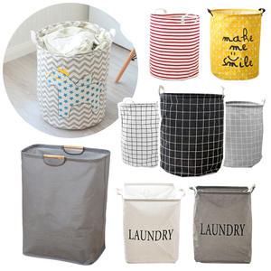 대형 패브릭 린넨 빨래바구니 햄퍼 / 이동식 접이식 세탁물 빨래통 수납함 정리함 보관함 바구니