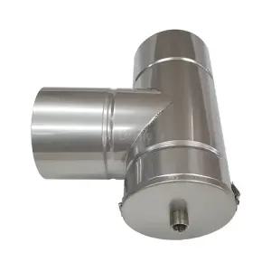 125mm T형 드레인(외부 청소용) /두께0.5mm 스텐연통 화목난로 벽난로 연도 파이