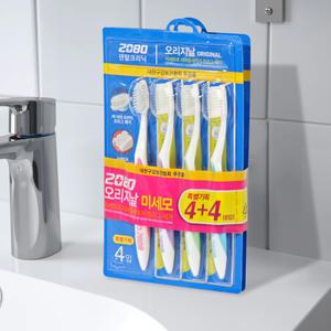 2080 오리지날 칫솔 4+4입 미세모 / 일반칫솔